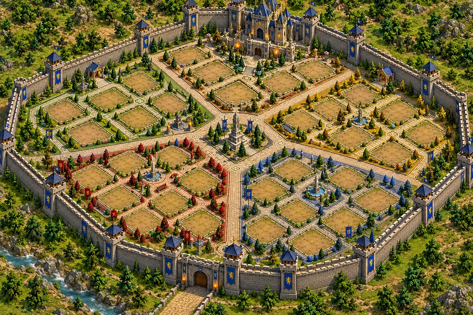 Walled city and building plots of Corvaine