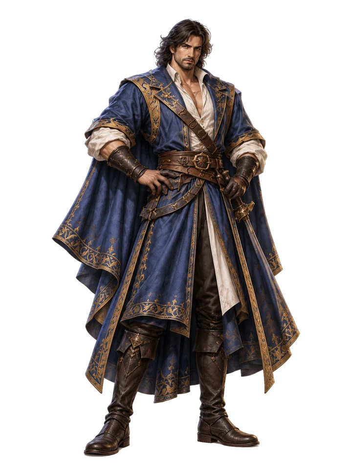 Illustrated Law of Kings hero in royal blue